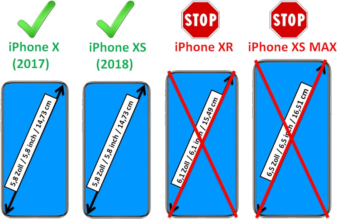 ICARER Hülle passend für Apple iPhone XS und iPhone X, Handyhülle mit echtem Leder, Case, Schutz-Hül