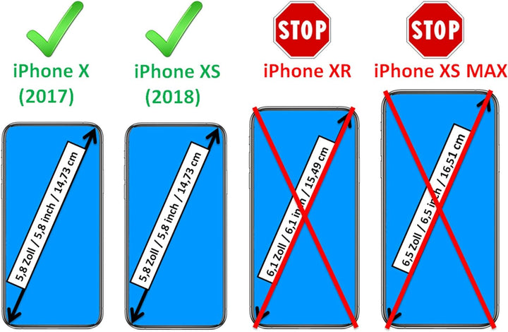 ICARER Hülle passend für Apple iPhone XS und iPhone X, Handyhülle mit echtem Leder, Case, Schutz-Hül