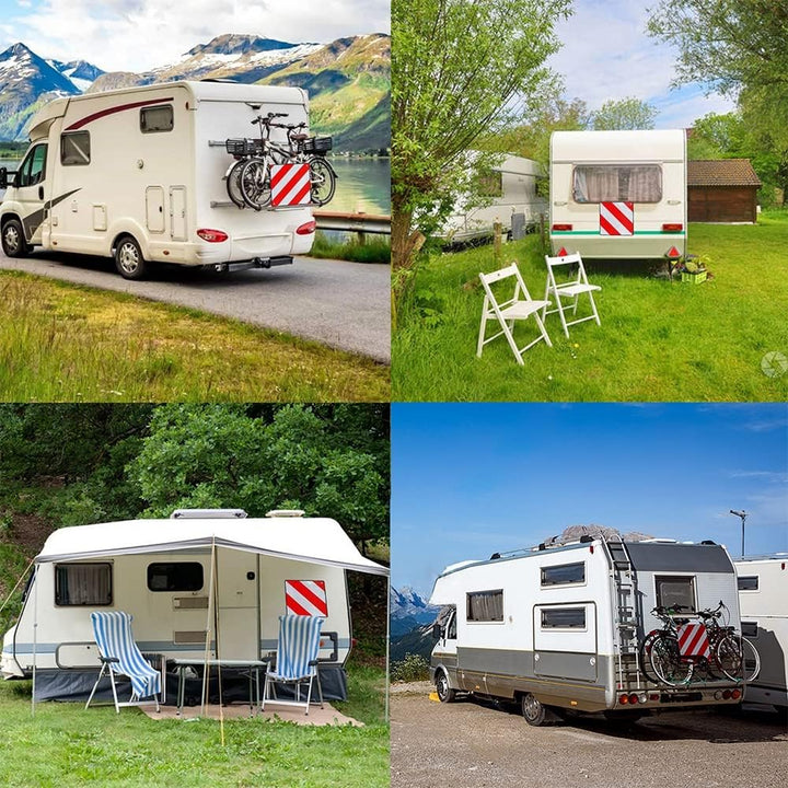 Melko Warntafel Spanien & Italien INKL. 4 Spannseile 2in1, Heckträger, Auto, Wohnmobil oder Wohnwage
