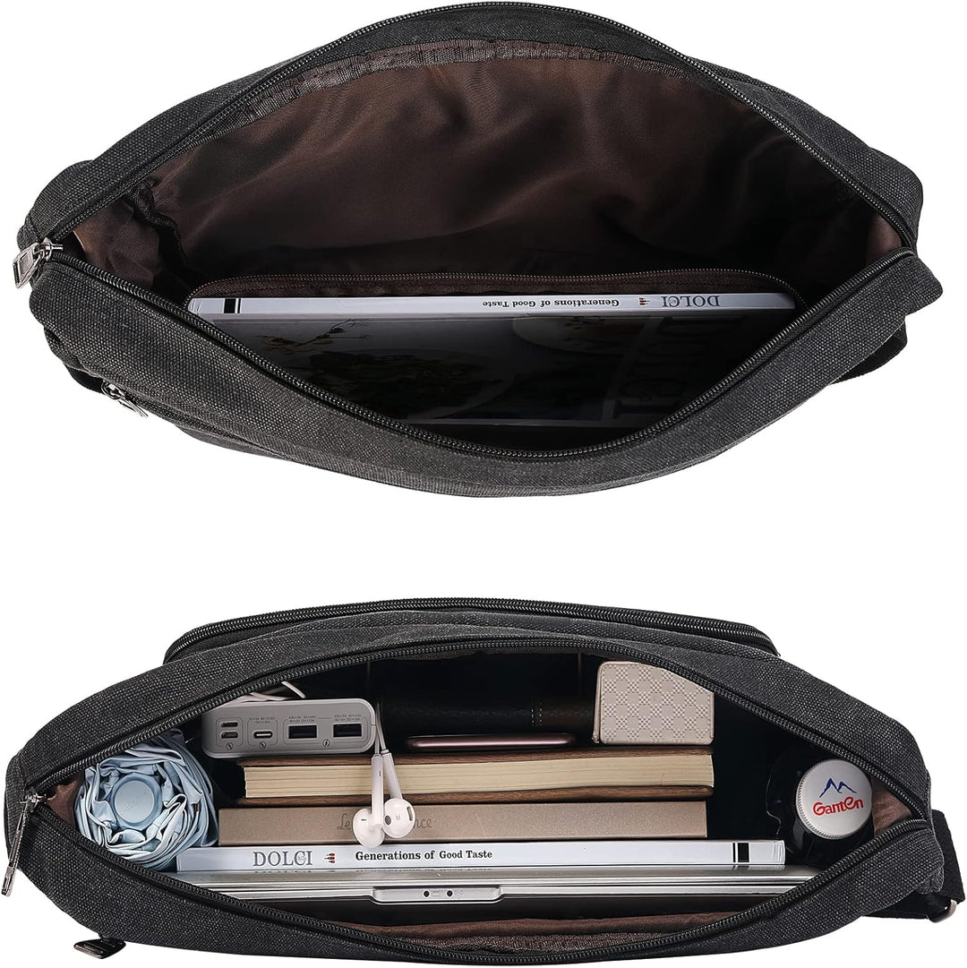 JAKAGO Wasserdichte Umhängetasche Herren,Multi-Tasche aus Segeltuch 15 Zoll Messenger Bag Arbeit Tas