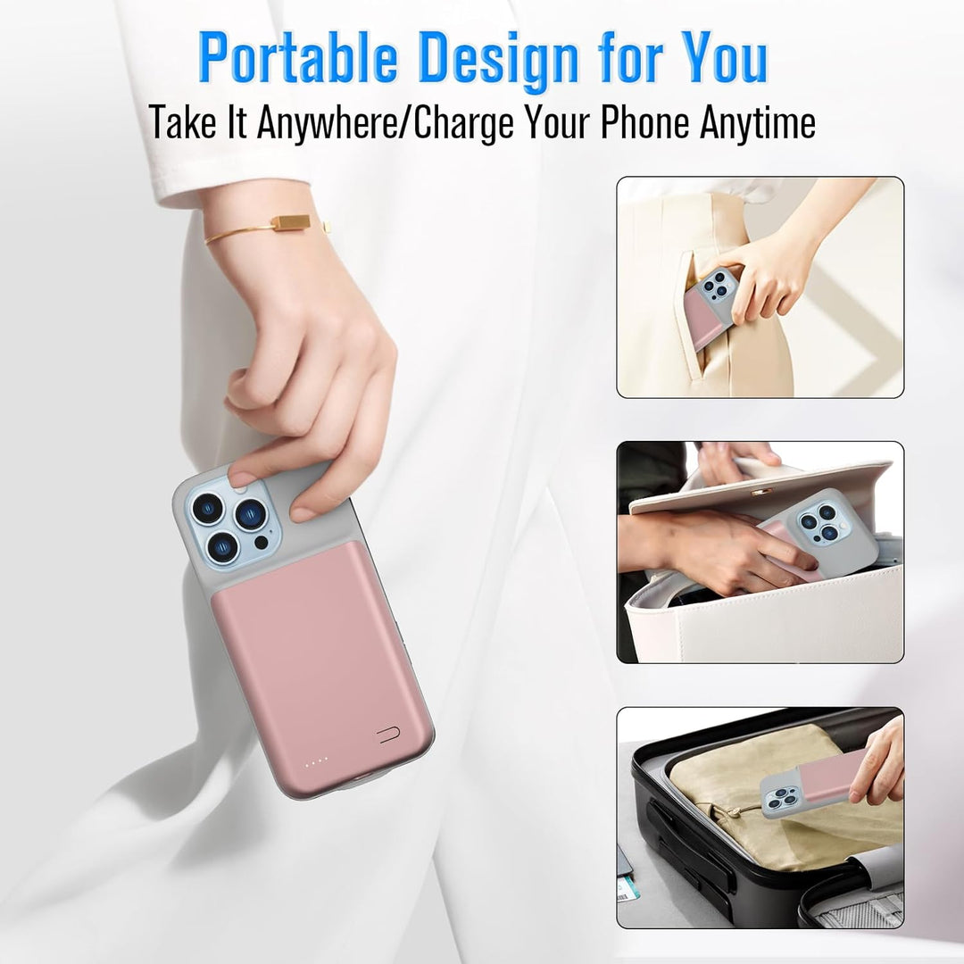 HUOBAO Batteriehülle für iPhone 13 Pro Max, [6000mAh] Ladegerät Hülle für iPhone 13 Pro Max, Schütze