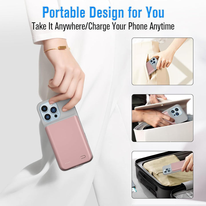 HUOBAO Batteriehülle für iPhone 13 Pro Max, [6000mAh] Ladegerät Hülle für iPhone 13 Pro Max, Schütze