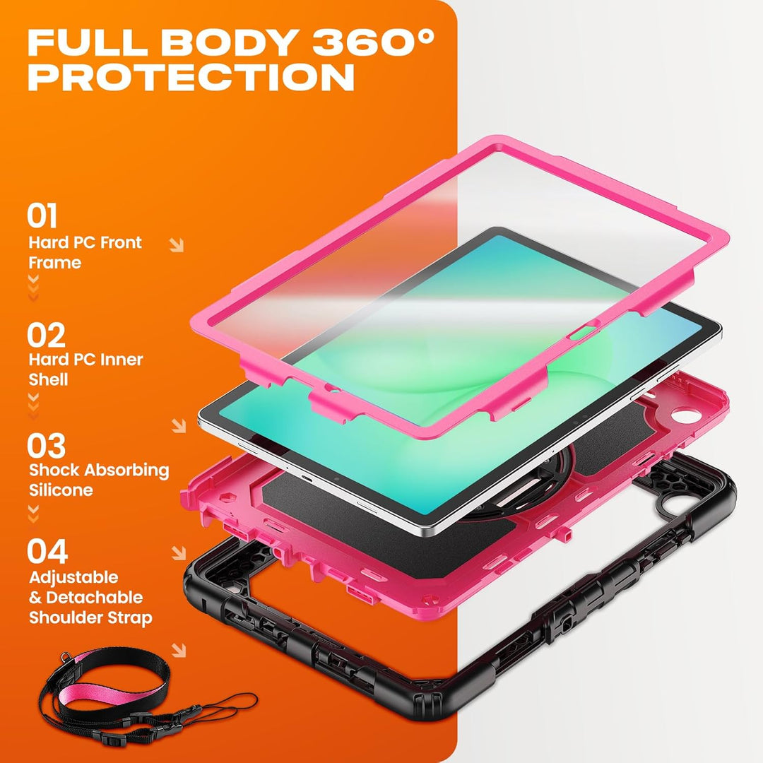 SEYMAC stock Hülle für Samsung Galaxy Tab A11+ Plus/A9+ Plus 11 Zoll 2025/2023, Stossfeste Hülle mit