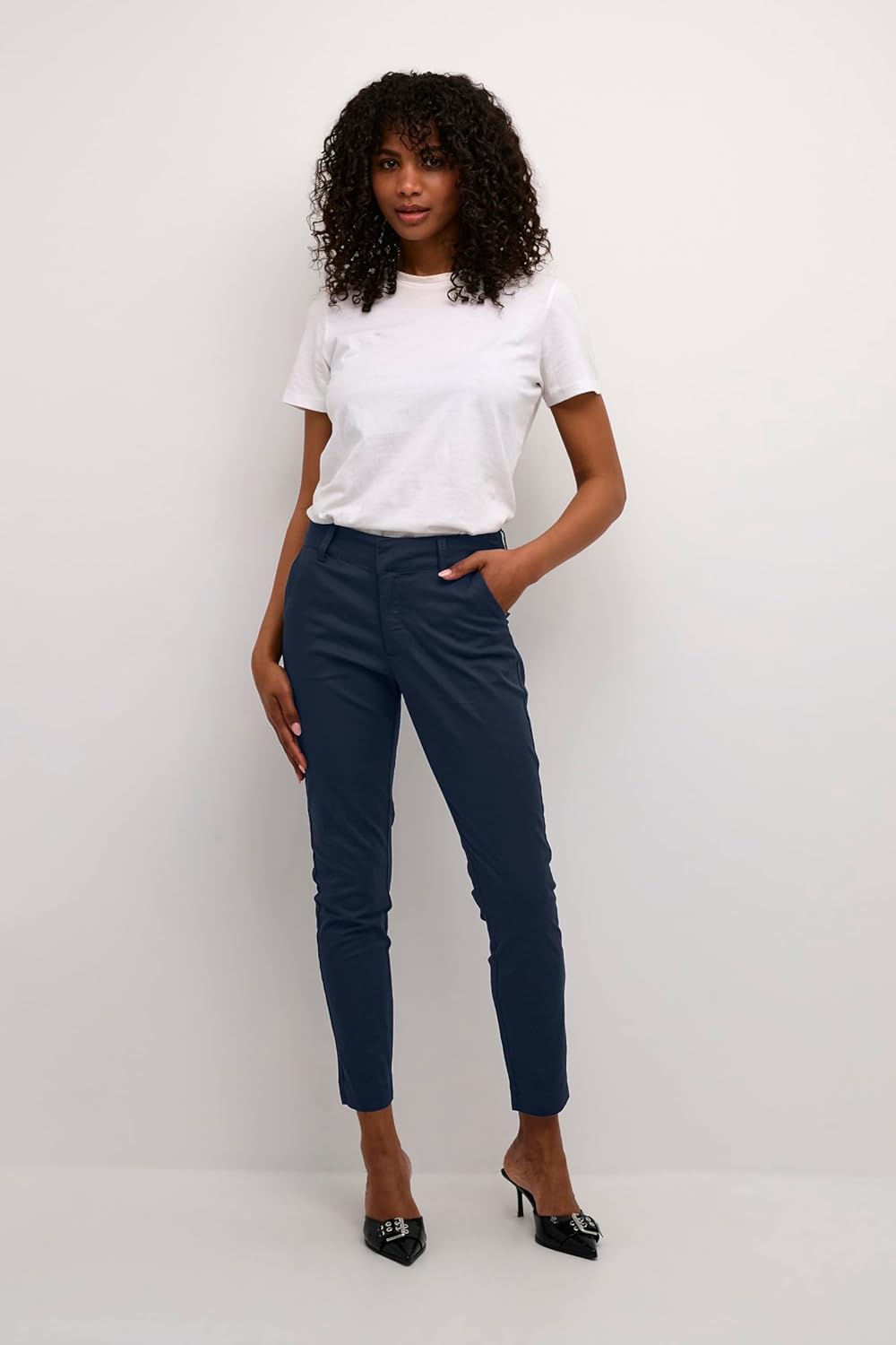 KAFFE Casual Hose Kalea Damen Chino Hose Elegant Klassische Stoffhose 32 Midnight Marine, 32 Midnigh