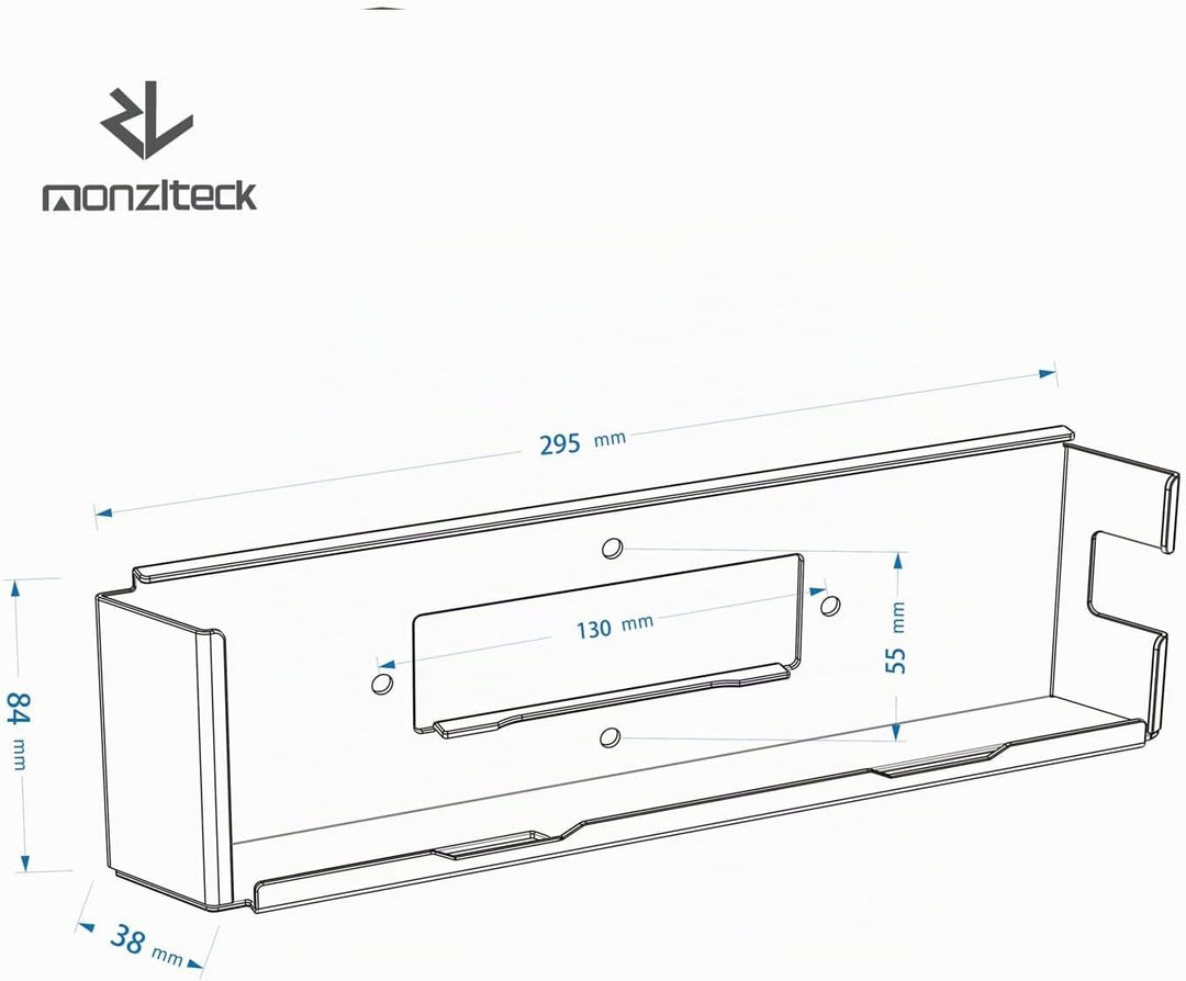 Monzlteck Wandhalterung für PS4 Original (altes Modell), in der Nähe oder hinter dem Fernseher, plat