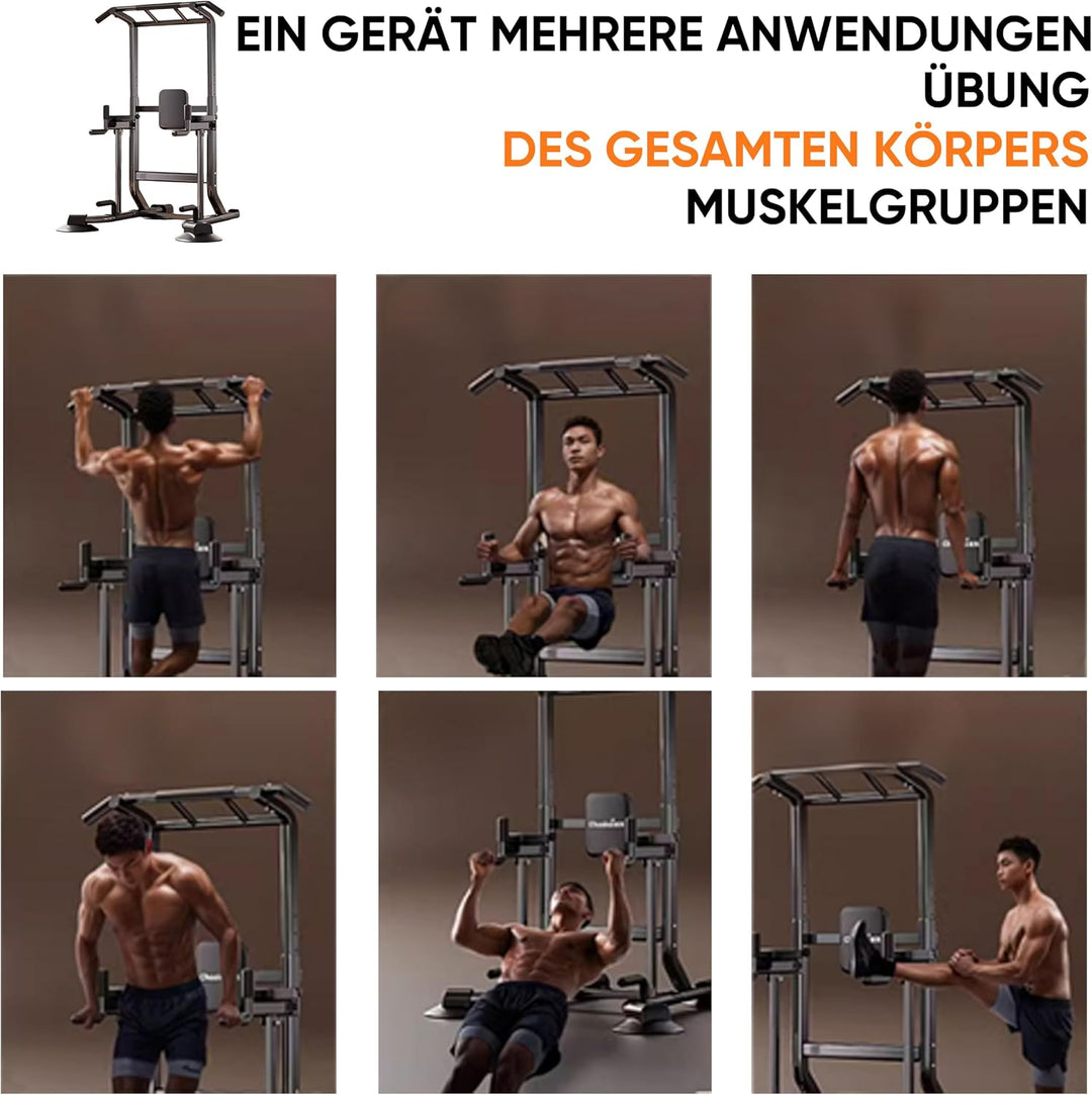 Verstellbare Klimmzugstange mit Rückenstütze &amp; 6-fach Höhenverstellung (175-240 cm) – 160 kg Belastb