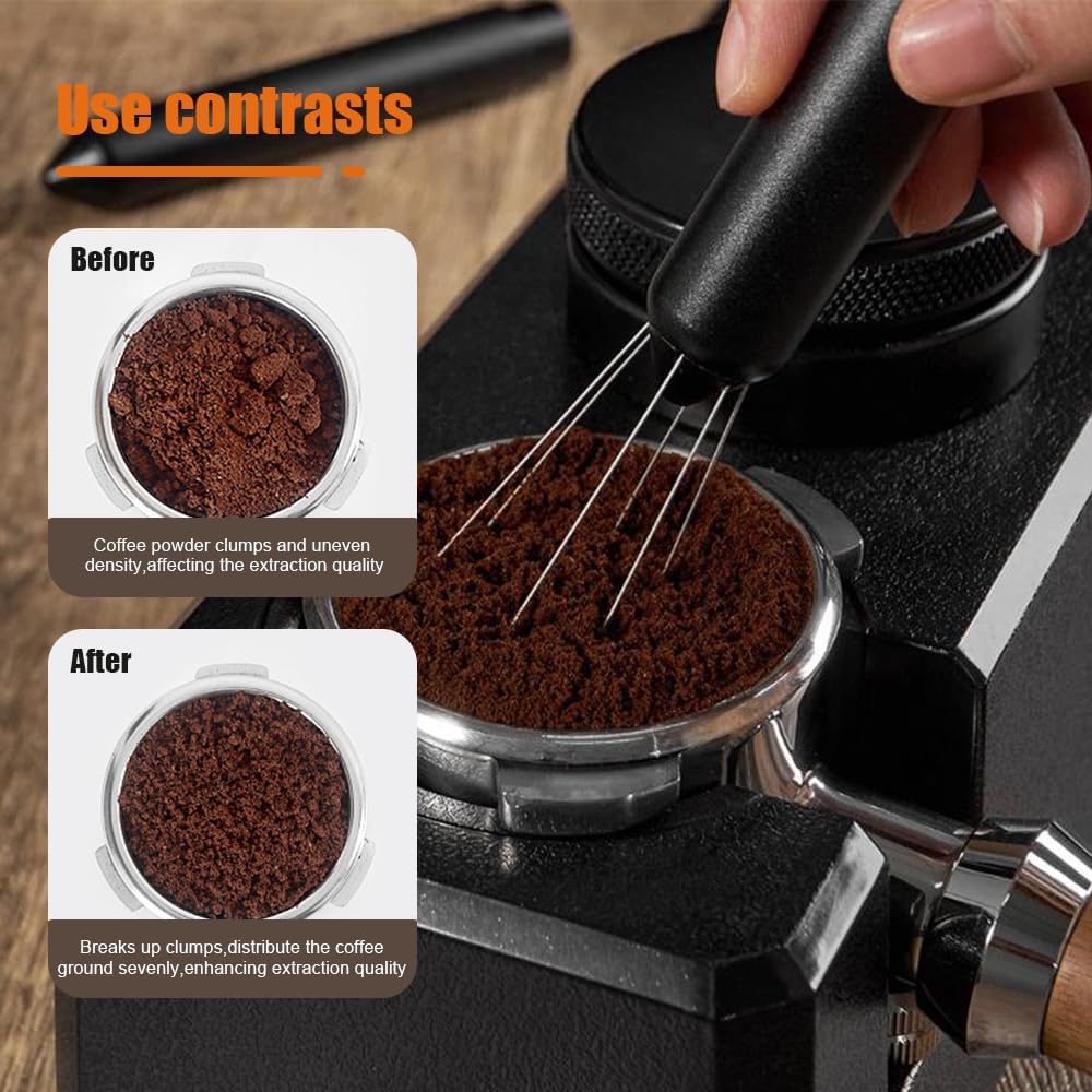 DONGKER Espresso-Verteilungswerkzeug, Teleskopisch Rührwerkzeug für Präzisionsbrühen, 0,4mm Nadeln,
