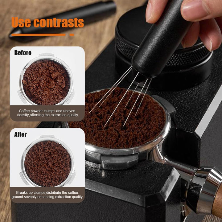 DONGKER Espresso-Verteilungswerkzeug, Teleskopisch Rührwerkzeug für Präzisionsbrühen, 0,4mm Nadeln,