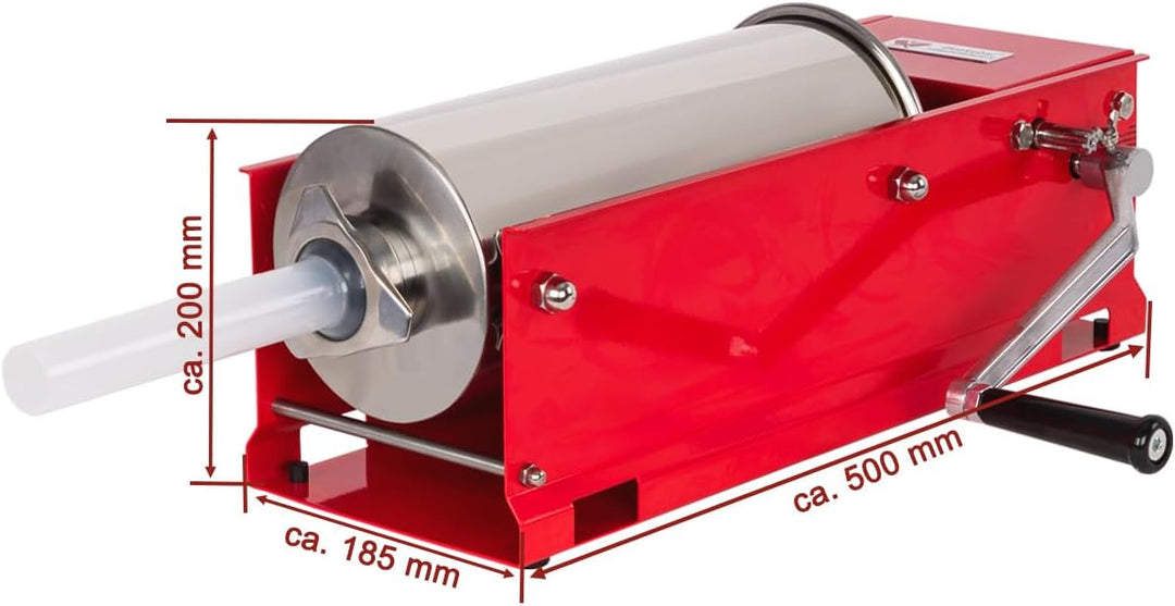 Beeketal 'MTH05' Profi Gastro Wurstfüllmaschine (5 Liter/horizontal) SGS-geprüft, Wurstfüller mit 2