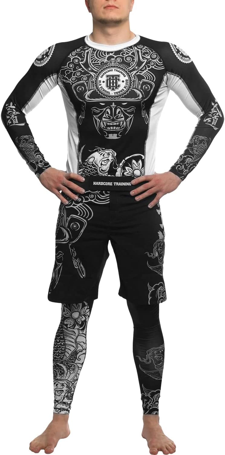 Hardcore Training Herren Compression Pants Kompressionshose Leggings Sportkleidung Grappling MMA Kam