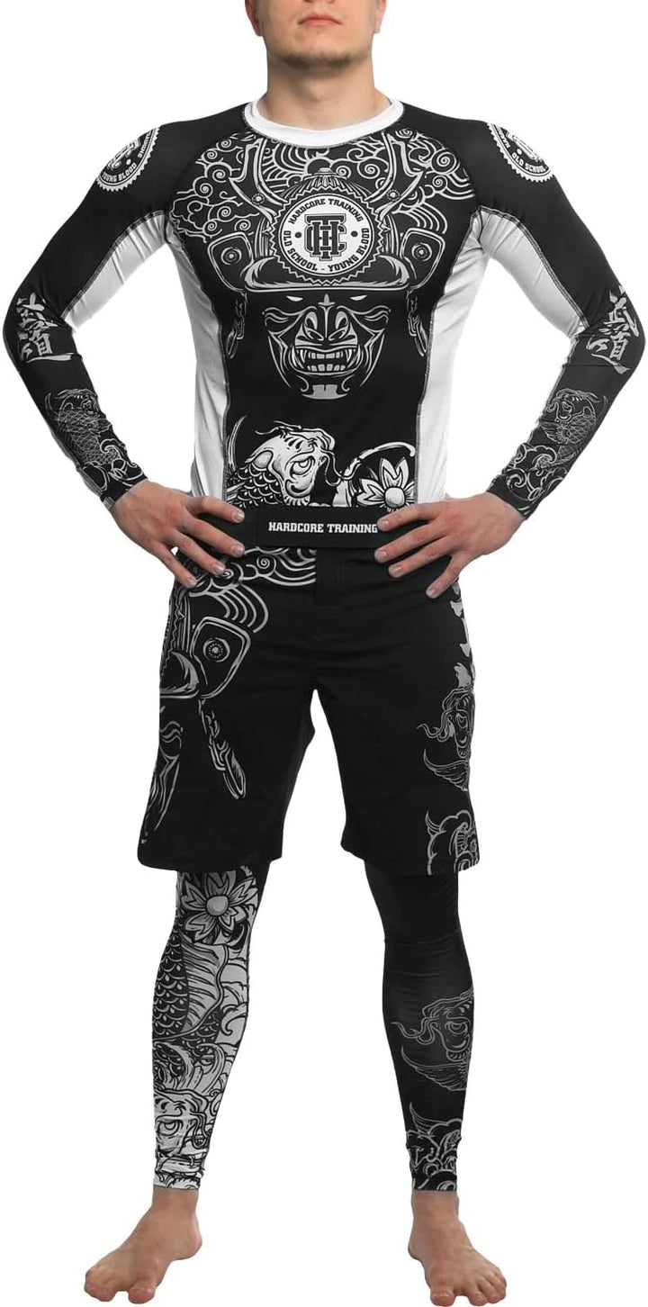 Hardcore Training Herren Compression Pants Kompressionshose Leggings Sportkleidung Grappling MMA Kam