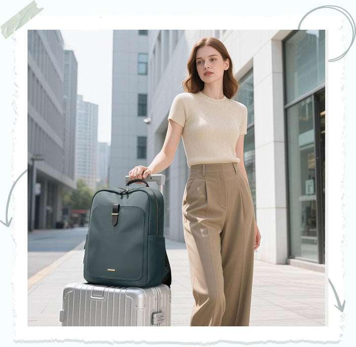 Laptop Rucksack für Damen, Lässiger Backapck für Arbeit und Business, Handtasche, Handgepäck-Reiseru