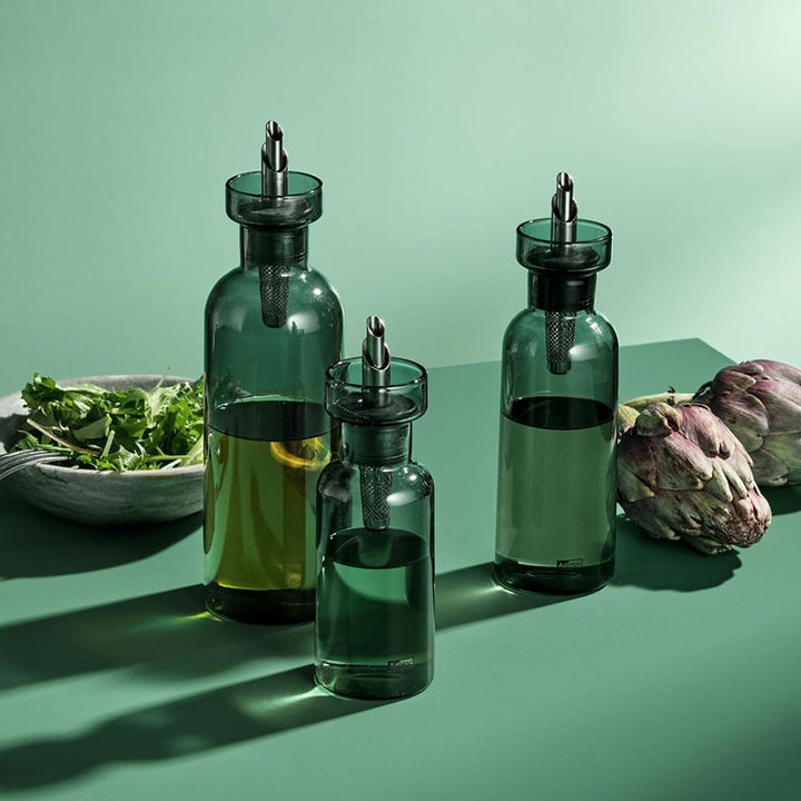 AdHoc BZ75 Ölspender oder Essigspender AromaPour aus Borosilikatglas in Grau | elegante Olivenölflas