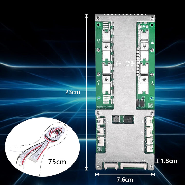 Smart BMS 8S-21S 100A mit Bluetooth, Ausgewogener Schutz und CAN 485 Kommunikationsschutzplatine, Ba