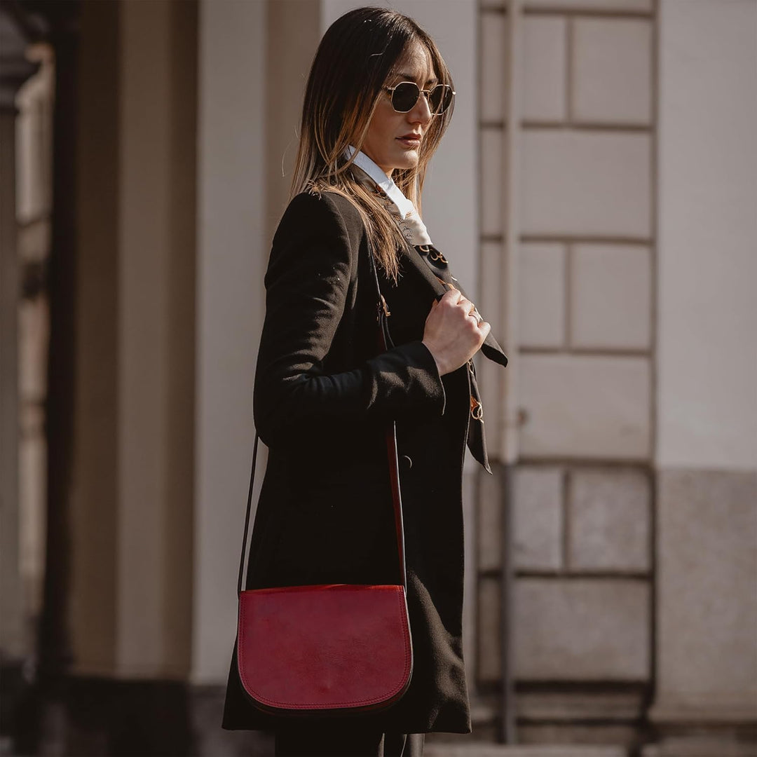 Time Resistance Leder Umhängetasche Damen - Messenger Bags - Arbeitstasche Damen - Schultertasche -
