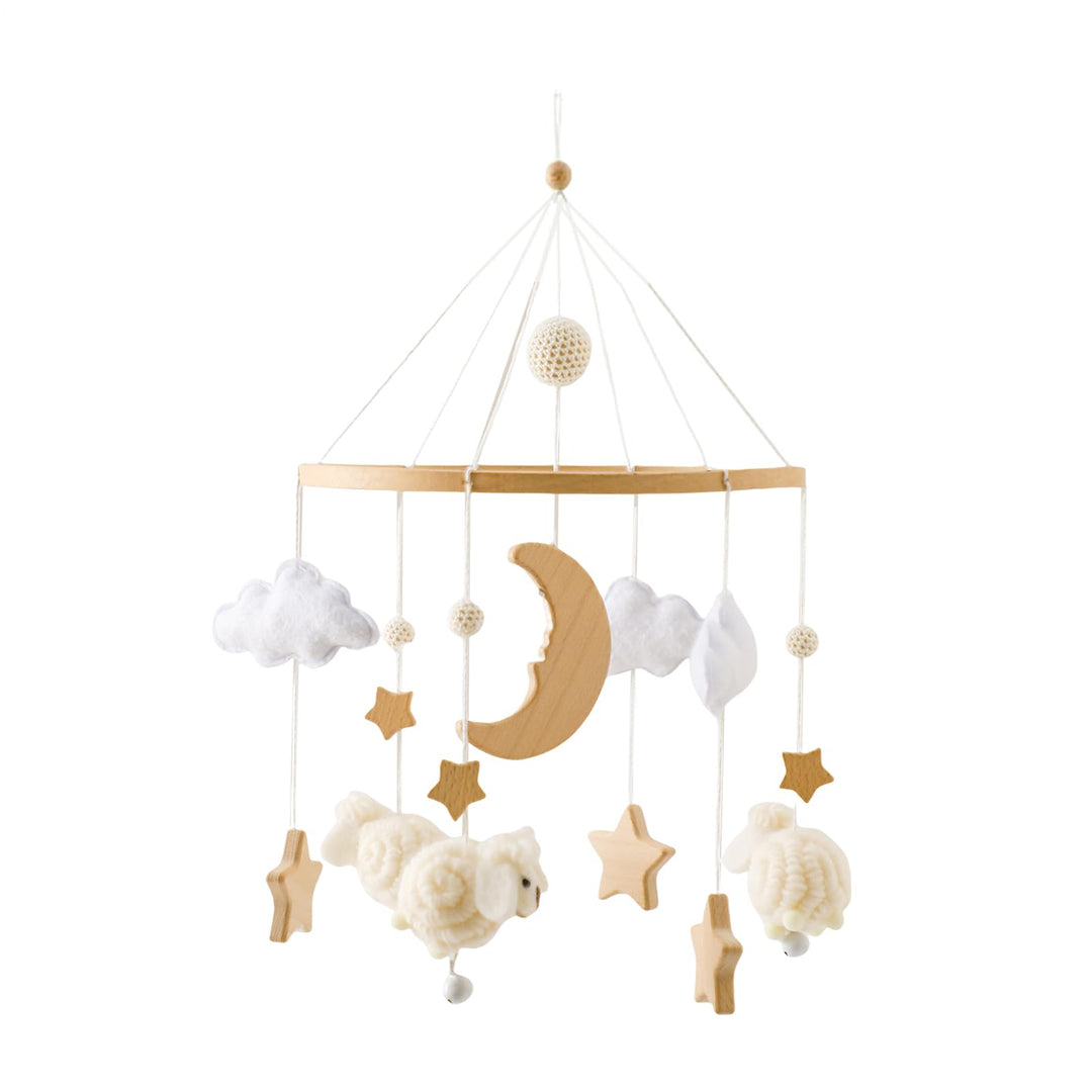 Beistellbett Mobile, Baby Deko, Wolken Deko, Babybett Zimmerdeko Hängespielzeug, Beruhigendes Intera