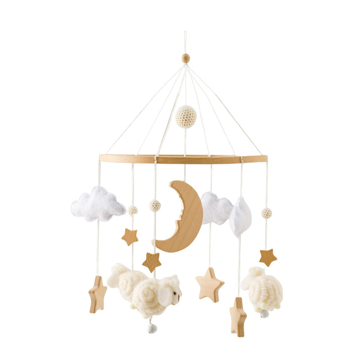 Beistellbett Mobile, Baby Deko, Wolken Deko, Babybett Zimmerdeko Hängespielzeug, Beruhigendes Intera