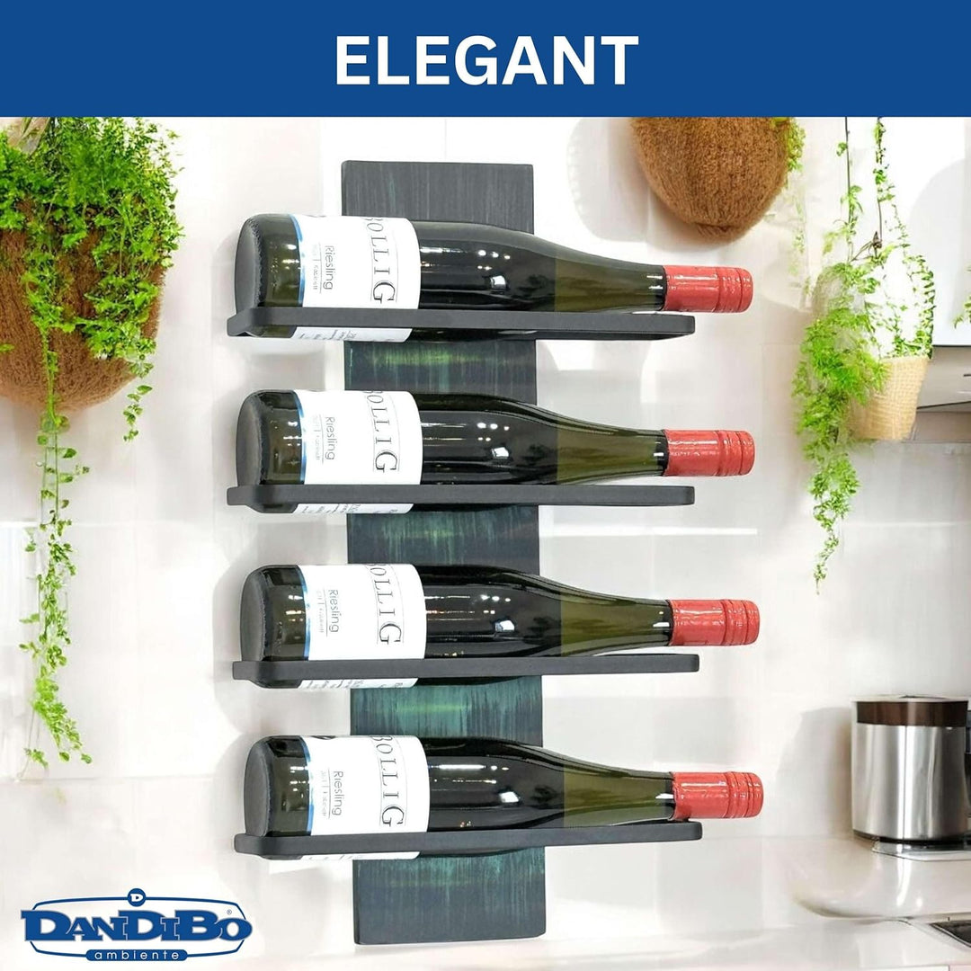 DanDiBo Weinregal Wand Metall Schwarz Modern 96695 Grün Flaschenregal Schmal Wandmontage Wine Rack W