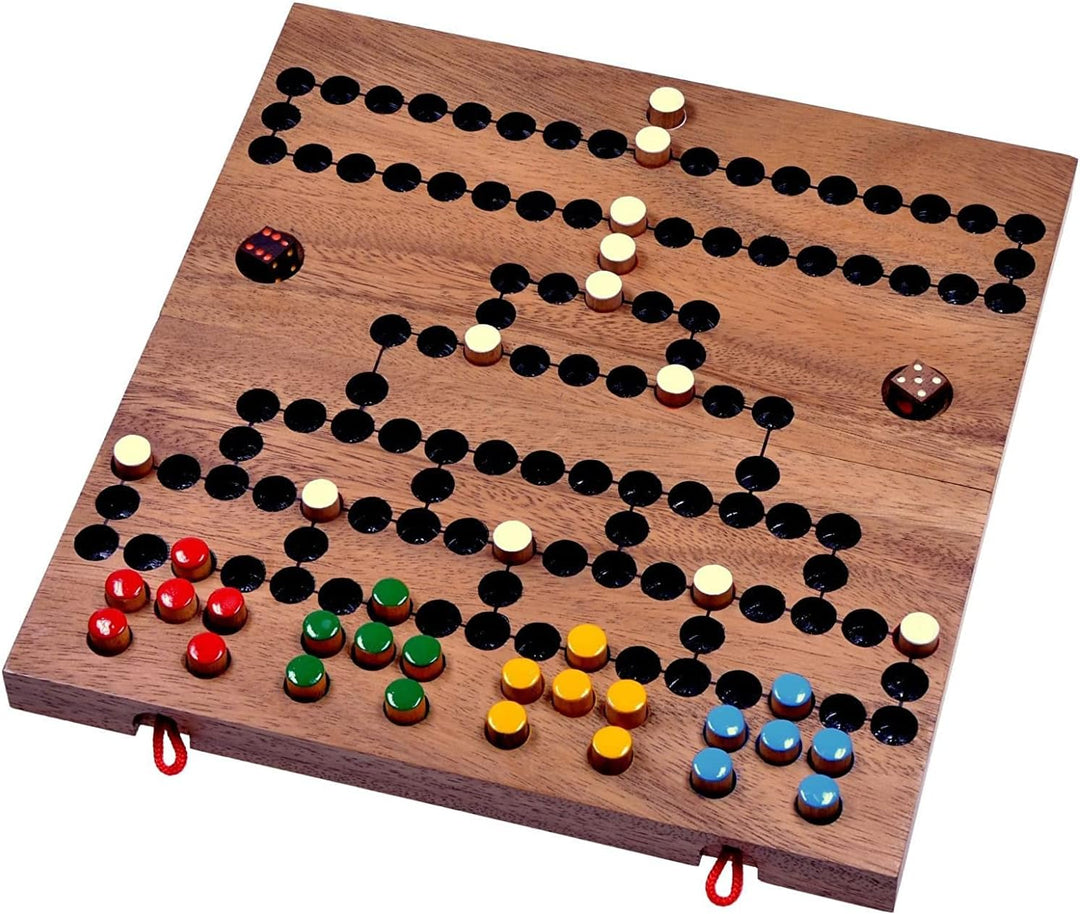 Blockade - Würfelspiel - Strategiespiel - Gesellschaftsspiel - Brettspiel aus Holz mit faltbarem Spi