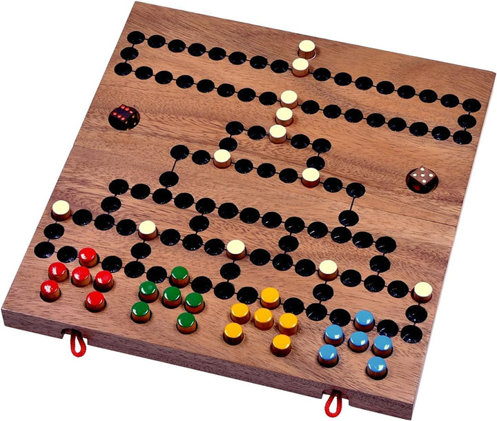 Blockade - Würfelspiel - Strategiespiel - Gesellschaftsspiel - Brettspiel aus Holz mit faltbarem Spi