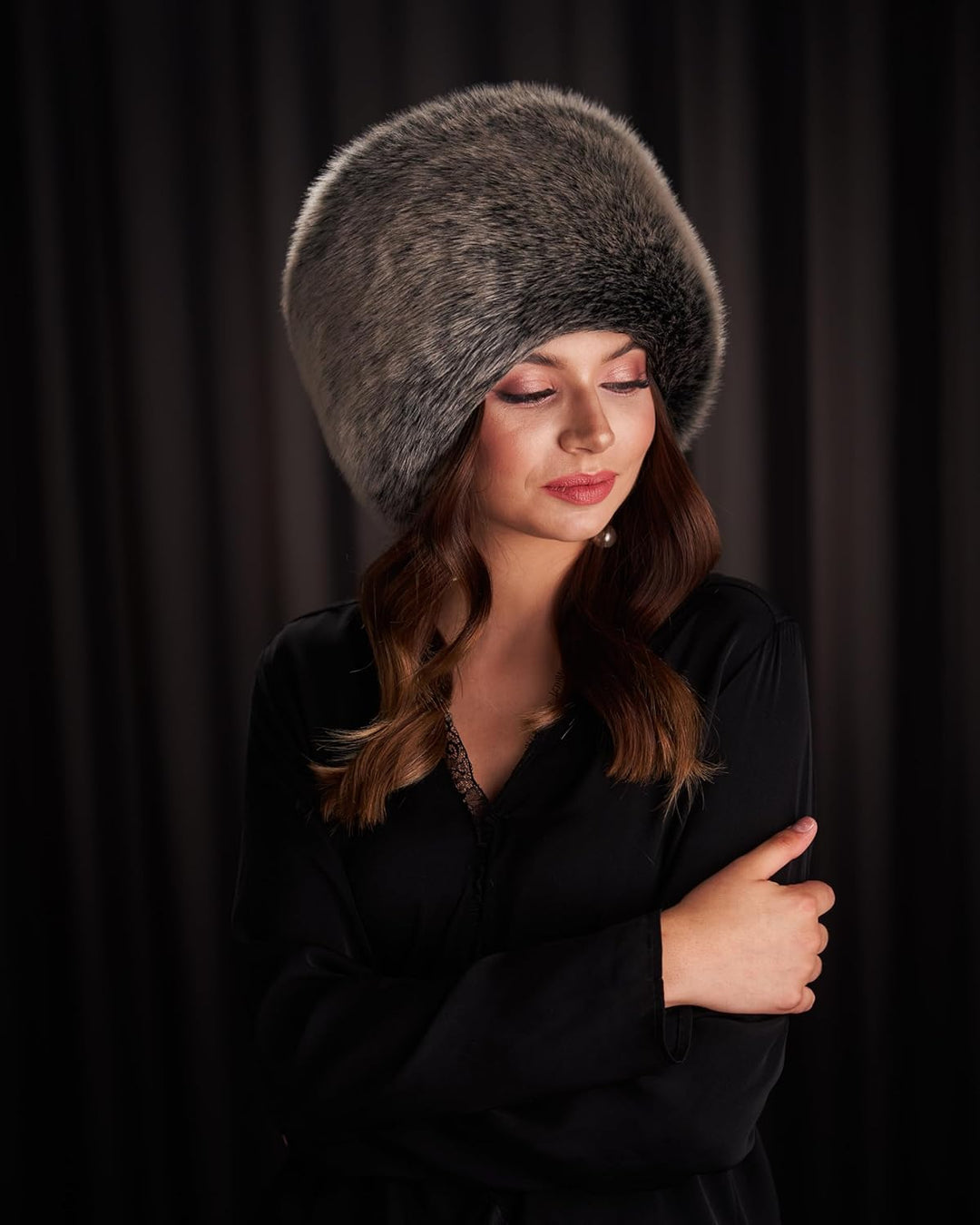 Futrzane Siberian Kosakenmütze - Pelzmütze Damen - Fell Pelz Russische Mütze XS Grau Siberian, XS Gr