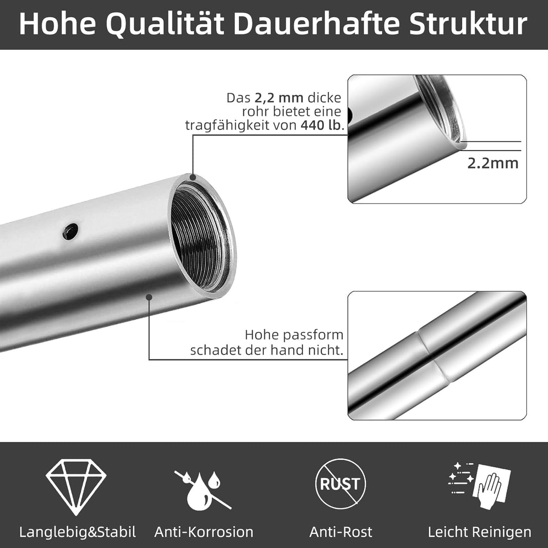 PRIOR FITNESS Pole Dance 250mm Extension Tube, Accessories… Silber, Silber