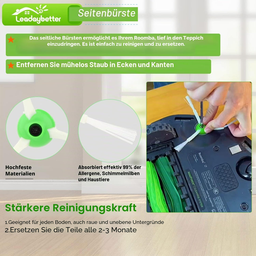 Leadaybetter Bürsten Ersatzteile für iRobot Roomba E &amp; I Serie i7+ i3+ i4+ i6+ i8+ j7+/Plus E5 E6 E7