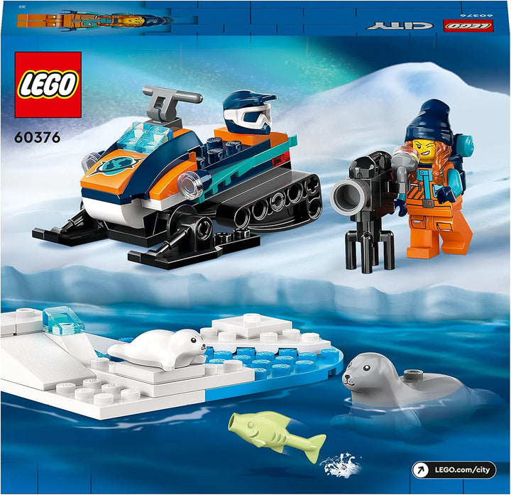 LEGO 60376 City Arktis-Schneemobil, Konstruktionsspielzeug-Set mit 3 Tier-Figuren und Einer Explorer