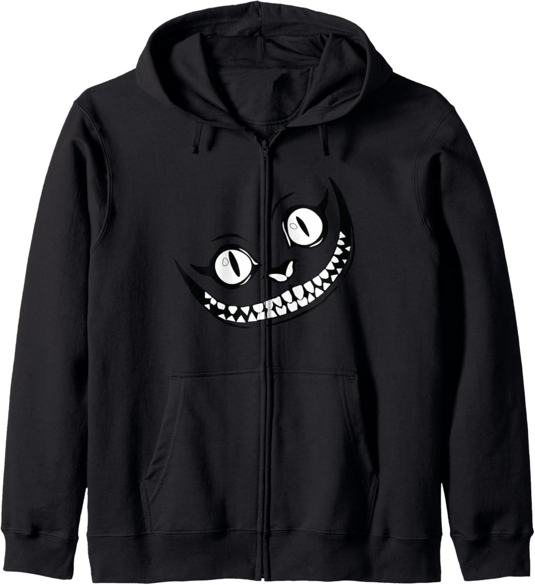 Cheshire Cat grinsend in Schwarz-Weiss Kapuzenjacke