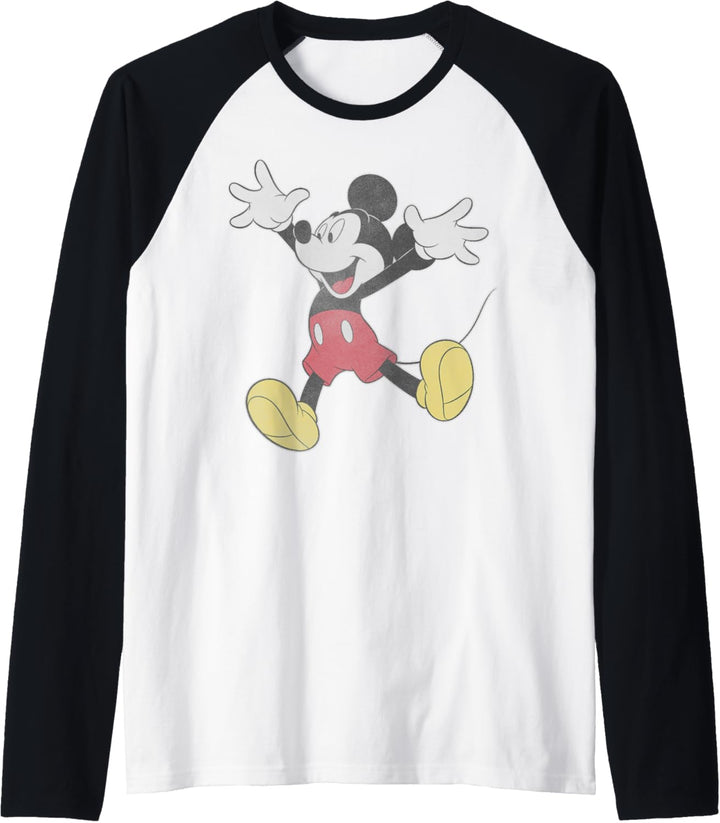 Disney Mickey Mouse Jumping for Joy Portrait Raglan