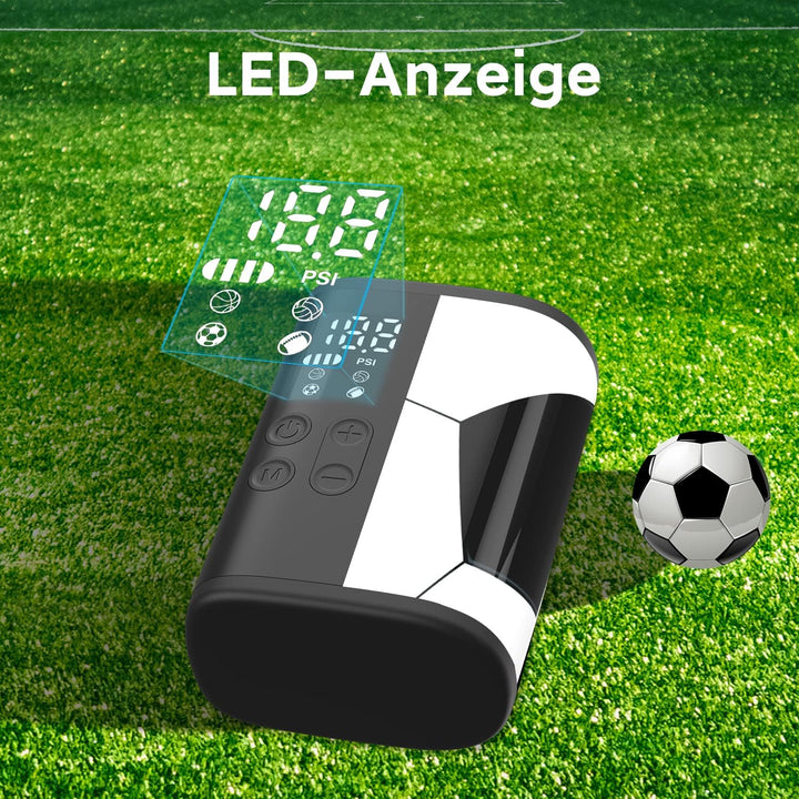 Woowind P101 Ballpumpe Elektrisch mit 12 PSI, 4000mAh Power Bank, LED Licht, Auto-Stop, für Fussball