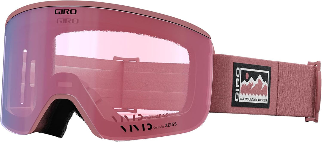 Giro Blok Asian Fit Erwachsene Schneebrille mit lebendigen Gläsern Dusty Rose All Access - Vivid Pin