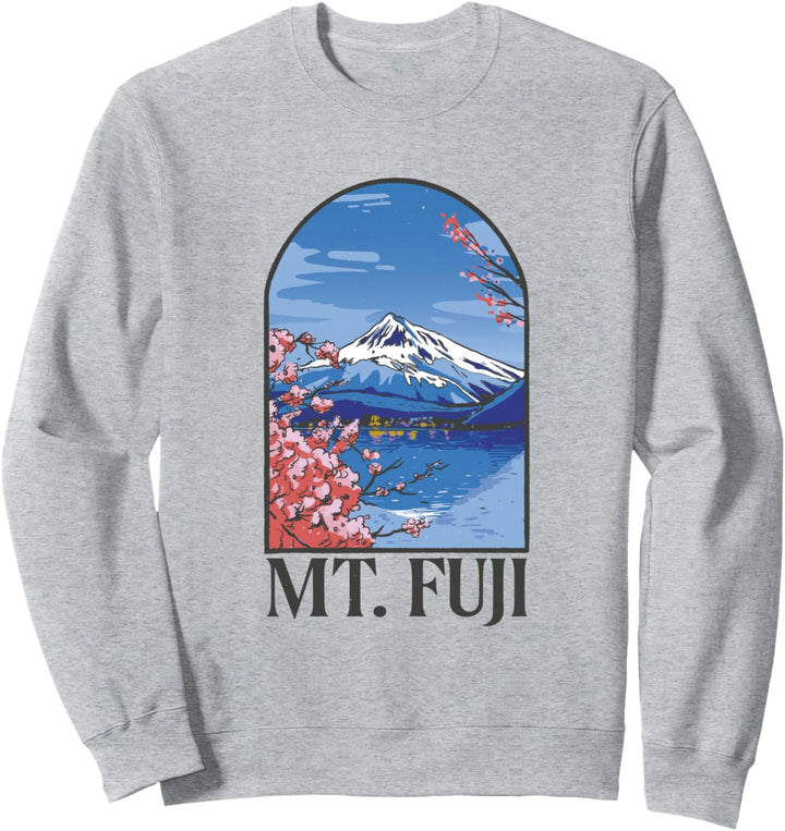 Berg Fuji Japanische Sakura-Bäume Schönes Landschaftsmotiv Sweatshirt