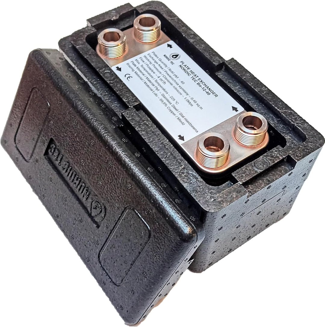 Edelstahl Plattenwärmetauscher Nordic Tec Ba-12-40 40 Platten 85kW 3/4” (Nur Plattenwärmetauscher) (
