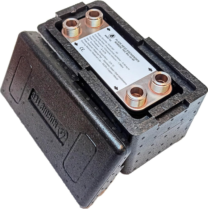 Edelstahl Plattenwärmetauscher Nordic Tec Ba-12-40 40 Platten 85kW 3/4” (Nur Plattenwärmetauscher) (