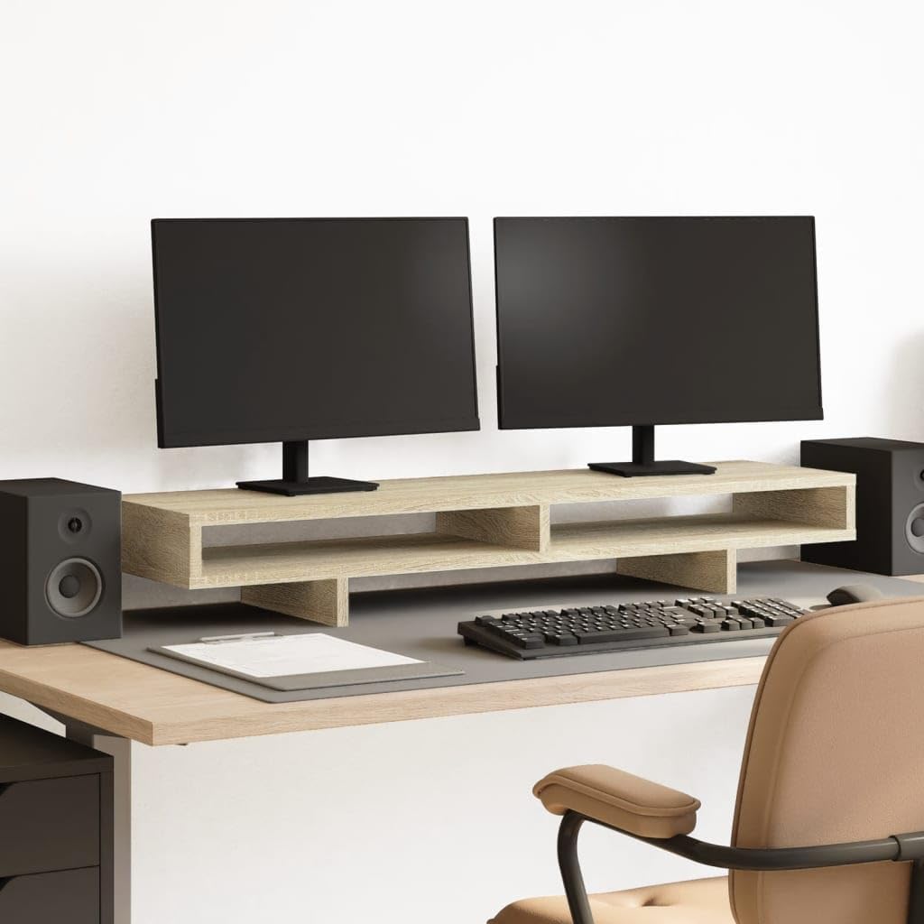 vidaXL Monitorständer, Unterbau Bildschirm Laptop Ständer, Tisch Erhöhung für PC Monitor Drucker, Bi