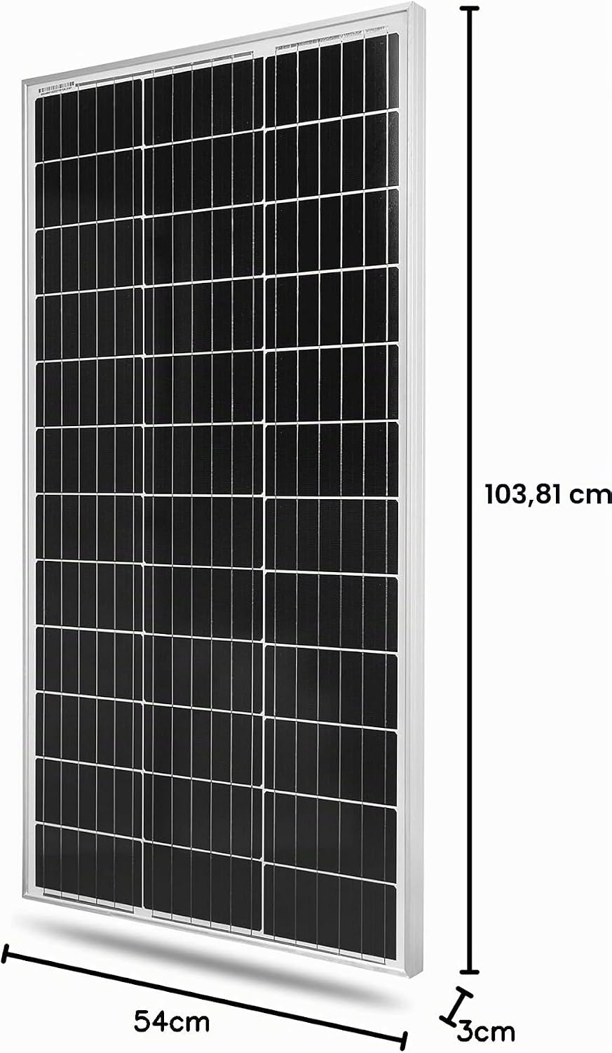 Solarmodule Monokristallin Solarpanel Solarzelle Photovoltaik Solar PV Mono (100W) 100 W 12 V, 100 W