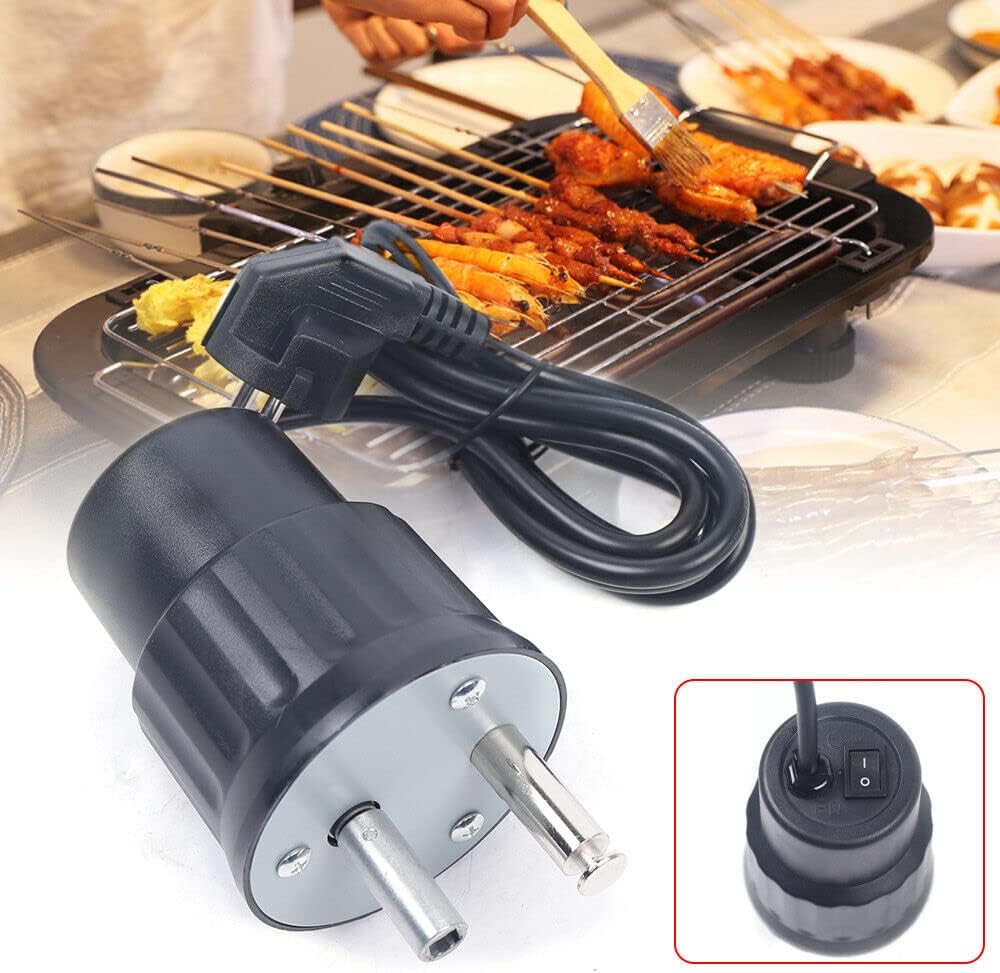 Grillmotor 220V mit 2RPM für Grillspiess, 5kg Tragkraft Elektromotor Grill Barbecue Rotator Motor mi