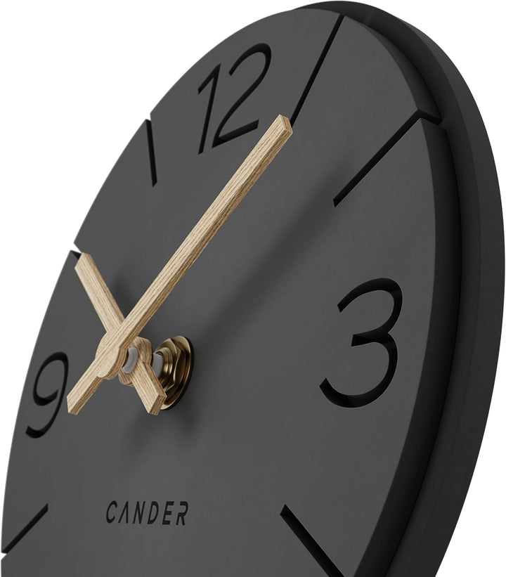 Cander Berlin MNU 2615 Y Tischuhr lautlos ohne Ticken 15 cm analog batteriebetrieben Vintage grau sc