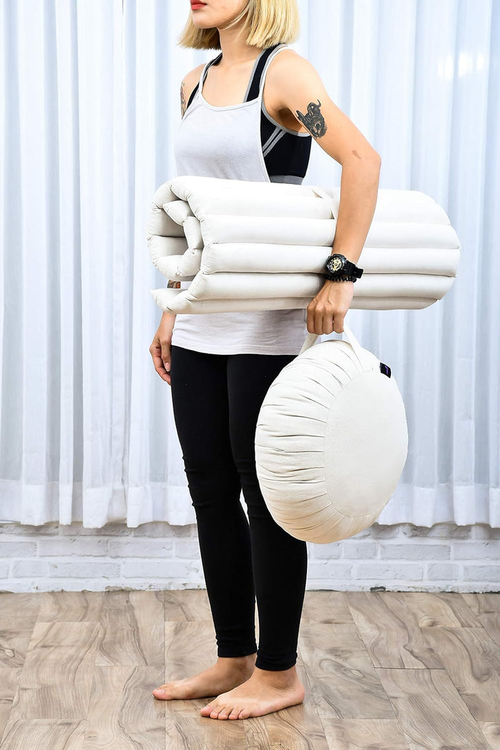 Leewadee Meditationskissen Set Sitzkissen Rund Zafu Yoga Kissen Zabuton Yogakissen Meditationskissen