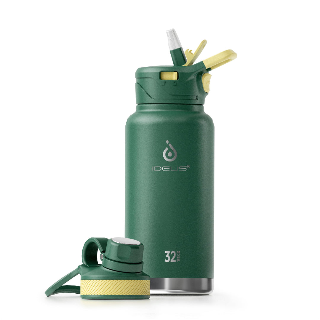 IDEUS Vakuumisolierte Wasserflasche, 32oz (950 ml) Edelstahl Doppelwand Flasche Metall Sport Kantine