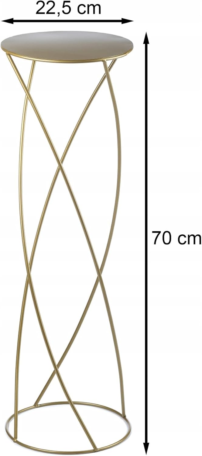 HowHomely Gold Blumenständer Metall 70 cm Hoch - Solider und Robuster Blumenhocker mit Eleganter Des