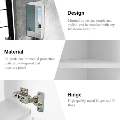 CLIPOP Eck Badezimmer Spiegelschrank Wandschrank Badezimmerschrank mit Spiegel und Aufbewahrungsrega