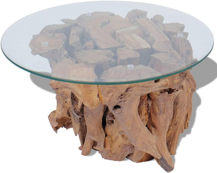 Festnight Couchtisch Kaffeetisch Coffeetisch mit Tischfuss aus Massives Teak-Treibholz Ideal als Bei