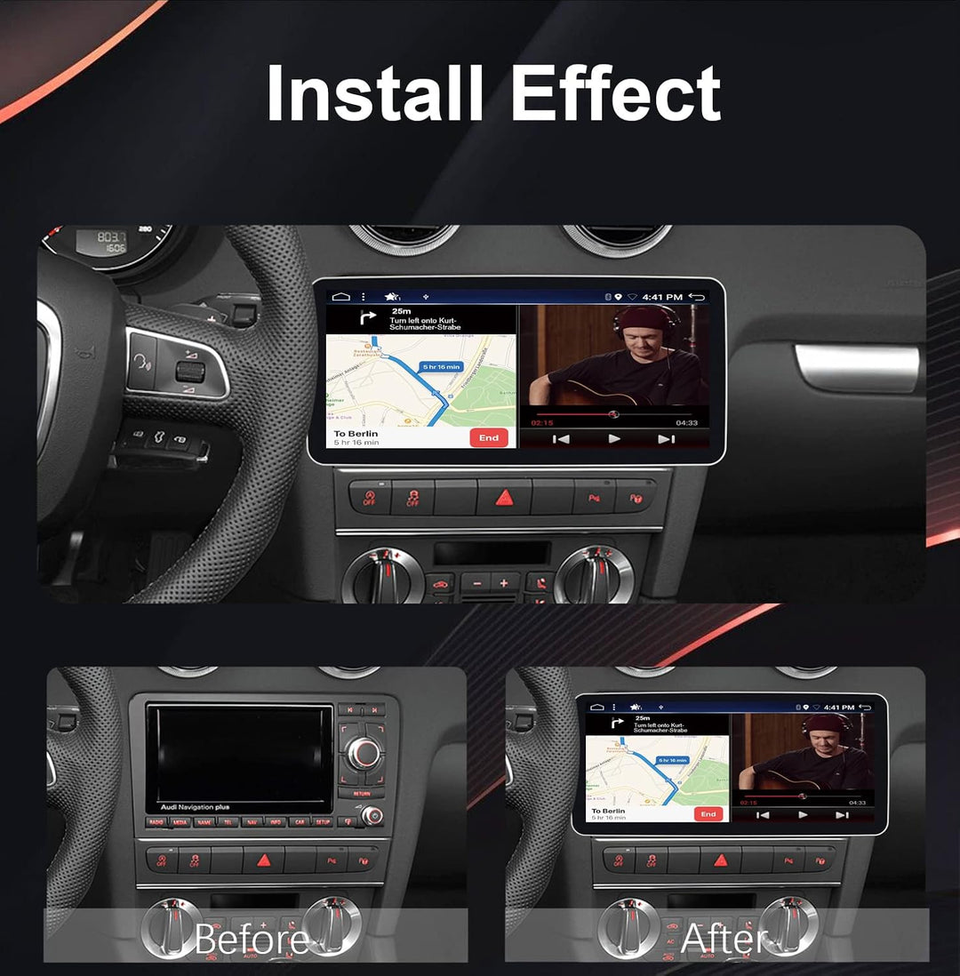 JOYX - 6G+128G - 12.3 Zoll Android 12 IPS Autoradio Passt für Au-di A3 8P 8PA S3 RS3 (2003-2013) - K