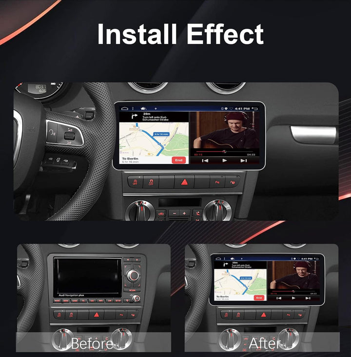 JOYX - 6G+128G - 12.3 Zoll Android 12 IPS Autoradio Passt für Au-di A3 8P 8PA S3 RS3 (2003-2013) - K