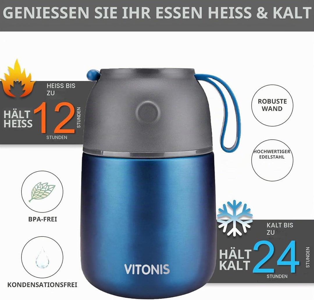 LOGEEYAR Thermobehälter für Essen 500ml Kinder Edelstahl Isolierbehälter Gefäss für warme Speissen,