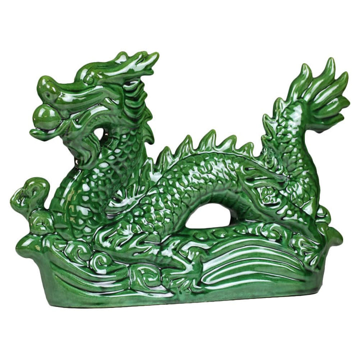 YARNOW Chinesische Tierkreiszeichen Figuren Drachen Figuren Feng Shui Statue Keramik Skulptur Drache
