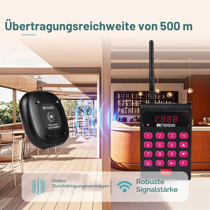 Retekess TD161 Pager Rufsystem, Restaurant Pager, 20 Pagers | für Café, Bar, Klinik, Draussen 500M,