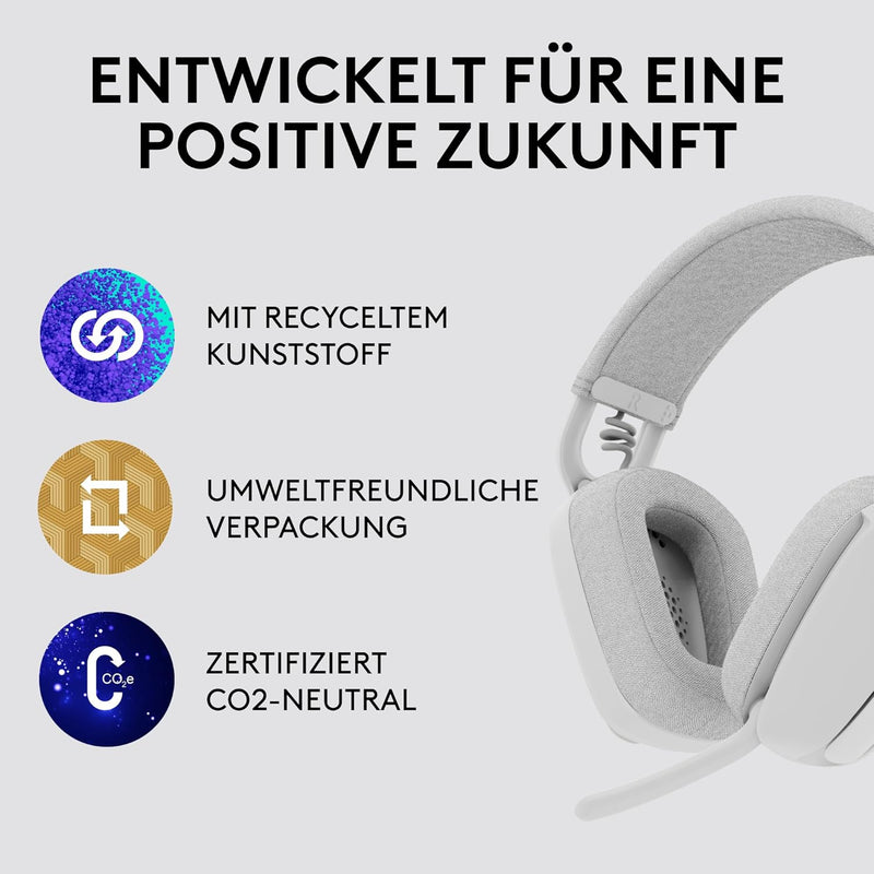 Logitech Zone Vibe 100 Leichte, kabellose Over-Ear-Kopfhörer mit geräuschunterdrückendem Mikrofon, M